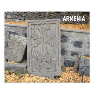 Oude steenkruisen in Armenië Foto Afdruk