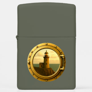 Oude stenen vuurtoren Zippo aansteker
