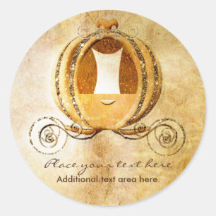 Oude sticker met prinses Assepoester koetslabel