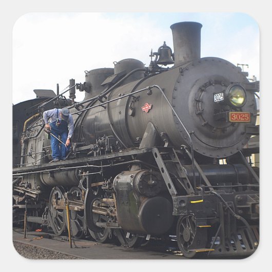 Oude Sticker van de stoomtrein (Voorkant)