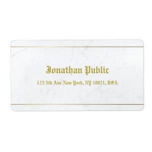 Oude Stijl Kalligrafie Elegant Marmer Goud Verzend Etiket