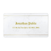 Oude stijl kalligrafie Elegante marmer goud verzen Etiket (Voorkant)