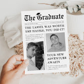 Oude Stijl Krant Afstuderen Aankondiging