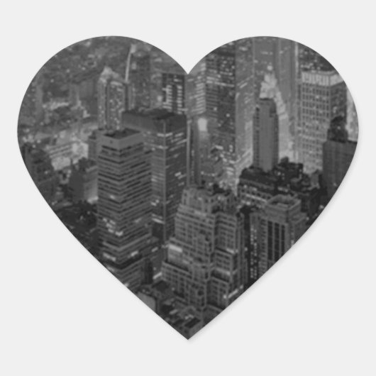 oude stijl New York City Script Hart Sticker (Voorkant)