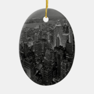  oude stijl New York City Script Keramisch Ornament