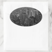  oude stijl New York City Script Ovale Sticker (Tas)