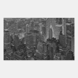 oude stijl New York City Script Rechthoekige Sticker