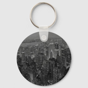  oude stijl New York City Script Sleutelhanger