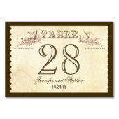 Oude  stijl Tafel Nummer Kaart Plaats kaarten (Achterkant)