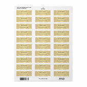 Oude stijltekst Faux Gold Simple Sjabloon Elegant Etiket (Full Sheet)