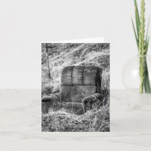 Oude stoel foto in zwart en wit feestdagen kaart