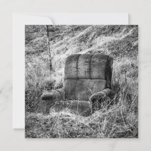 Oude stoel foto in zwart en wit feestdagenkaart