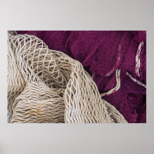 Oude Stof Textuur Abstracte Poster