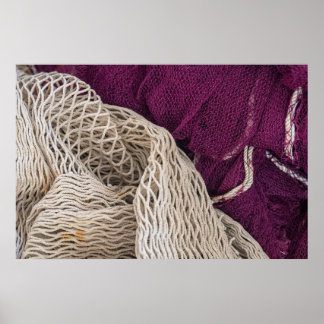Oude Stof Textuur Abstracte Poster
