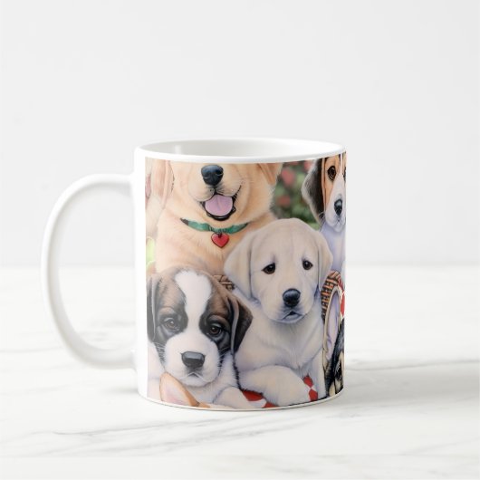 Oude Stoffen Hond Mok (Links)