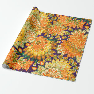 Oude stofpatroon close-up achtergrond. cadeaupapier