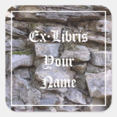 Oude Stone Wall Bladplaat Vierkante Sticker (Voorkant)