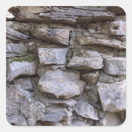 Oude Stone Wall Vierkante Sticker (Voorkant)