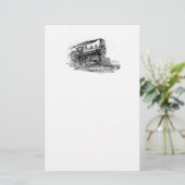 Oude stoomlocomotief briefpapier (Staand voorkant)