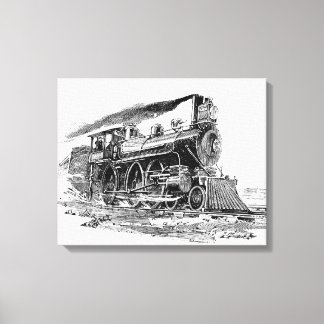 Oude stoomlocomotief canvas afdruk