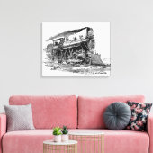 Oude stoomlocomotief canvas afdruk (Insitu (Woonkamer))