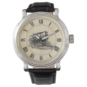 Oude stoomlocomotief horloge
