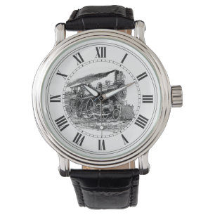 Oude stoomlocomotief horloge