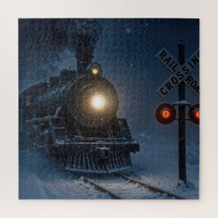 Oude Stoomlocomotief in de Winter Legpuzzel