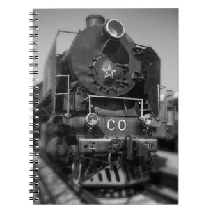 Oude stoomlocomotief notitieboek