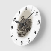 Oude stoomlocomotief ronde klok (Hoek)