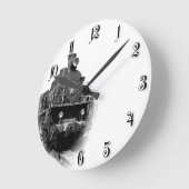 Oude stoomlocomotief ronde klok (Hoek)