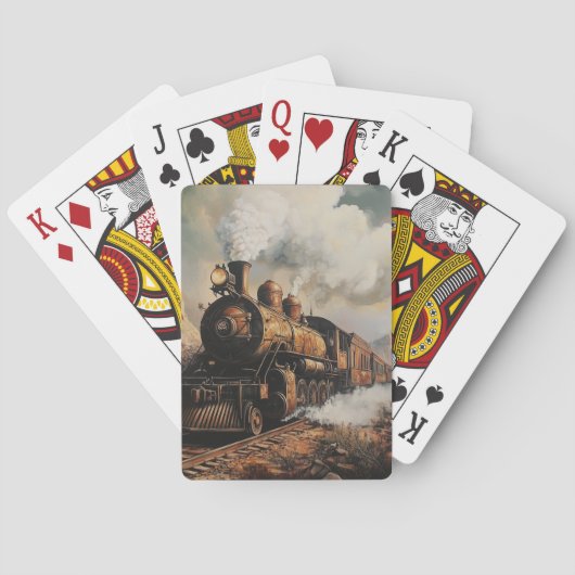 Oude Stoomlocomotief Speelkaarten (Achterkant)