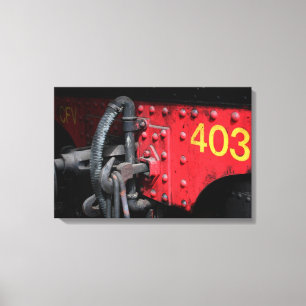 Oude stoomtrain Le Mastrou 403 stoommotorcanvas Canvas Afdruk