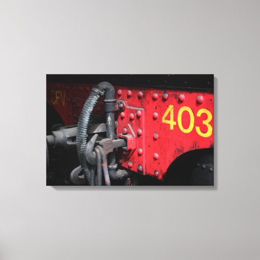 Oude stoomtrain Le Mastrou 403 stoommotorcanvas Canvas Afdruk (Voorkant)