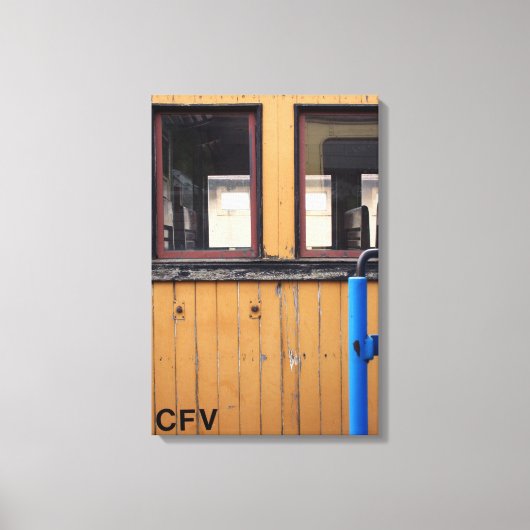 Oude stoomtrain Le Mastrou Yellow Wagon Canvas (Voorkant)