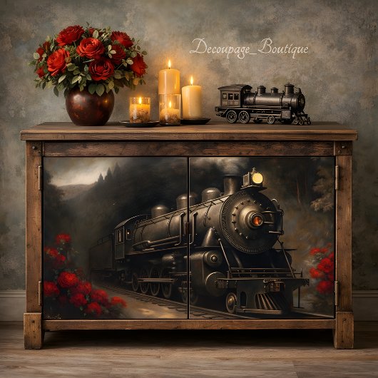 Oude Stoomtrein Decoupage Tissuepapier