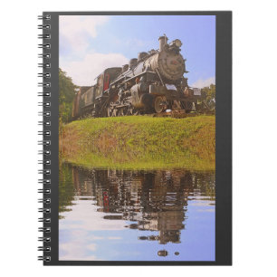 Oude stoomtrein notitieboek