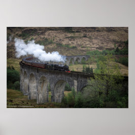 Oude stoomtrein op Glenfinnan Viaduct Poster