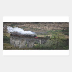 Oude stoomtrein op Glenfinnan Viaduct Rechthoekige Sticker