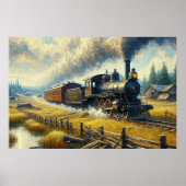 Oude stoomtrein poster (Voorkant)