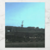 Oude stoomtrein wijn etiket