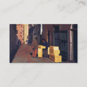 Oude straat in Nice Frankrijk schilderkunst Vallat Visitekaartje