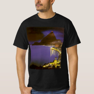 Oude strand bij nacht in Rio De Janeiro, Brazilië T-shirt