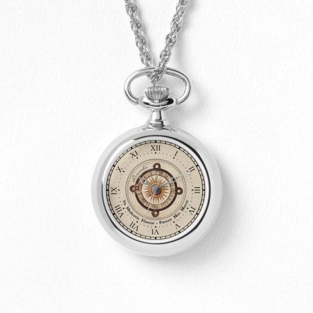 Oude Sundial Latin Do No Harm Quote Ketting (Voorkant)