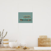 Oude Surf Wagon – Retro Strandauto Poster (Keuken)