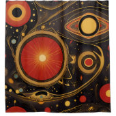 Oude symbolen in levendig abstract ontwerp douchegordijn (Voorkant)