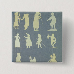 Oude tapes vierkante button 5,1 cm