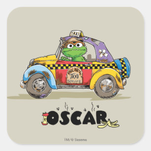 Oude taxidienst van Oscar Vierkante Sticker