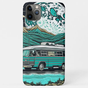 Oude Teal RV Camper in de Bergen iPhone 11 Pro Max Hoesje