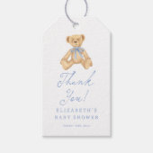 Oude teddybeer babyshower bedankt cadeaulabel (Voorkant)